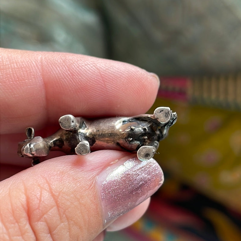 Cow Figure - Sterling Silver - Vintage