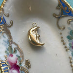 Puffy Moon Pendant - 14k Gold - Vintage