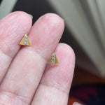 Diamond Triangle Stud Earrings - 9k Gold - Vintage