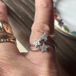 Diamond Star Trilogy Ring - 10k White Gold - Vintage