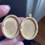 Engraved Flower Locket - Gold Filled - Vintage