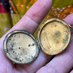 Dark Paste Locket - Gold Filled - Antique - As Found