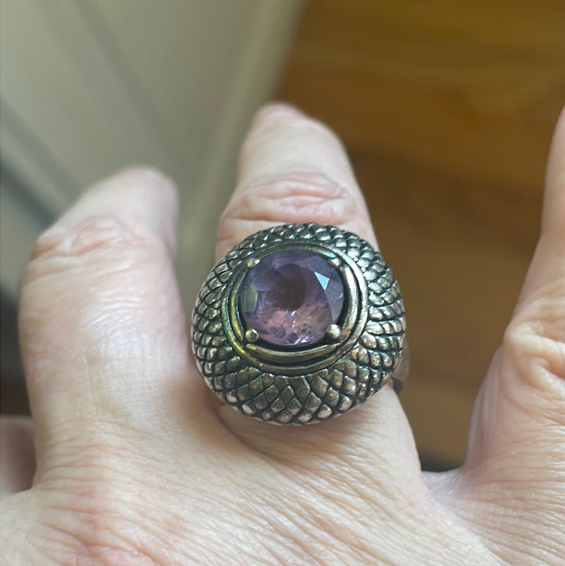 Amethyst Ring - Sterling Silver - Vintage