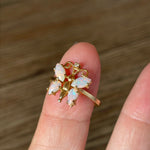 Opal Butterfly Ring - Diamond - 14k Gold - Vintage