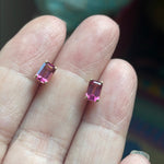 Pink Tourmaline Earrings - 14k Gold - Vintage