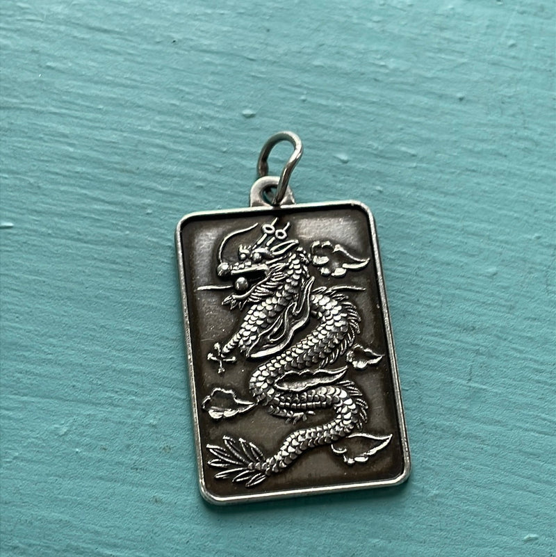 Dragon Pendant - Sterling Silver - Vintage