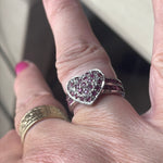 Ruby Heart Ring - Sterling Silver - Vintage