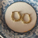 Bamboo Hoop Earrings- 10k Gold - Vintage