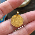 Prasana Coin Pendant - 22k Gold - 1963 - Vintage