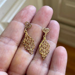 Heart Filigree Drop Earrings