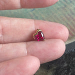 Ruby Heart Slider Pendant - Manmade - 10k Gold - Vintagd