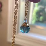 Carved Fluorite Pumpkin Necklace - Gold Filled - Handmade