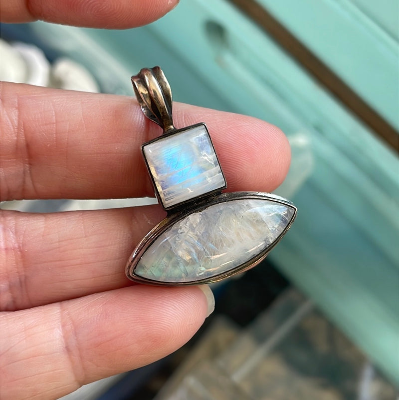 Moonstone Pendant - Sterling Silver - Vintage