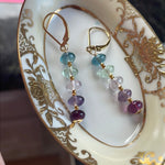 Ocean Rainbow Earrings - Fluorite - Gold Filled - Handmade