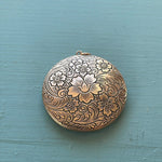 Engraved Flower Locket - Gold Filled - Vintage