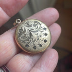 Shooting Star Locket - Gold Filled - Antique