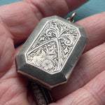 Hand Engraved Locket - Sterling Silver - Antique