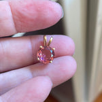 Pink Tourmaline Pendant - 14k Gold - Vintage