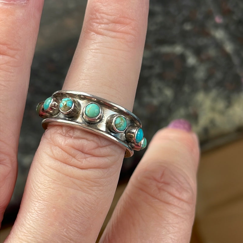 Turquoise Band - Sterling Silver - Vintage