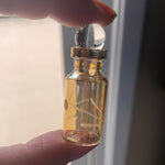 Mini Glass Bottle - Golden Yellow - Vintage