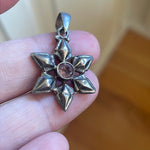 Amethyst Star Pendant - Sterling Silver - Vintage