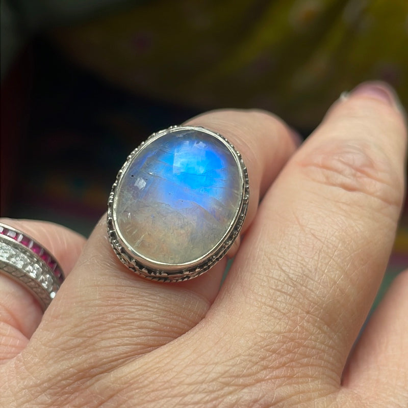 Moonstone Ring - Sterling Silver - Modern