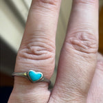 Turquoise Heart Ring - Sterling Silver - Vintage