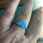 Opal Inlay Ring - Sterling Silver - Vintage