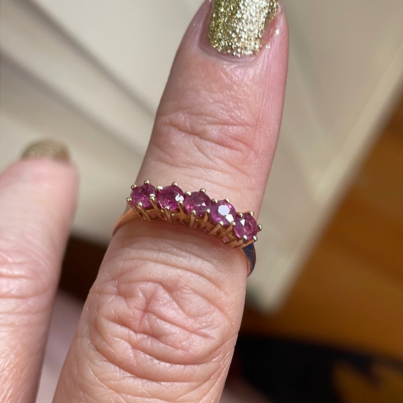 Pink Tourmaline Ring - 14k Gold - Vintage