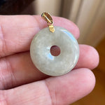 Jade Donut Pendant - 10k Gold - Vintage