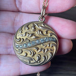 Nouveau Locket Necklace - Repousse Locket - Paste Locket - 1900s Locket - Gold Filled Locket - Wedding Locket - Vintage Jewelry