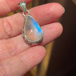 Moonstone Teardrop Pendant - Sterling Silver