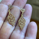 Heart Filigree Drop Earrings