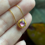 Tourmaline Filigree Necklace - Gold over Sterling Silver - Modern