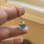 Carved Fluorite Pumpkin Necklace - Gold Filled - Handmade