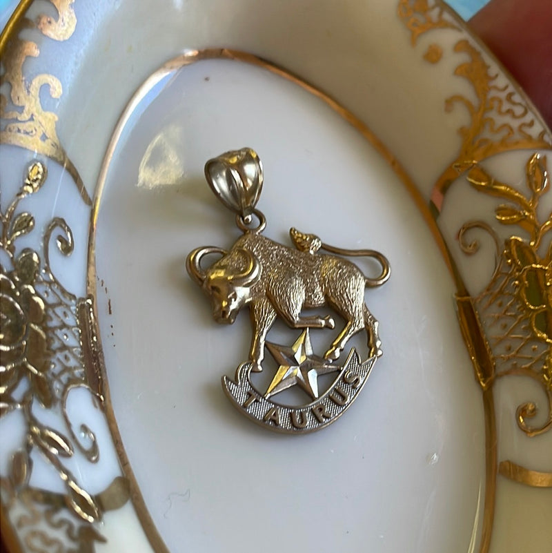 Taurus Pendant - 10k Gold - Vintage