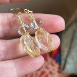 Citrine Prasiolite Earrings - Peridot - Gold Filled - Handmade