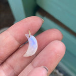 Moonstone Moon Pendant - 9k Gold - Vintage