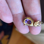 Amethyst Cat Pendant - 10k Gold - Vintage