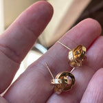 Engraved Knot Earrings - 14k Gold - Vintage