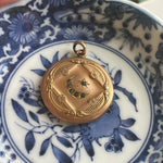 Moon Star Locket - Gold Filled - Antique