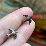 Sparrow Stud Earrings - Sterling Silver - Vintage