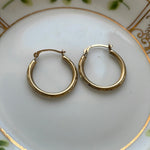 Engraved Hoop Earrings - 10k Gold - Vintage