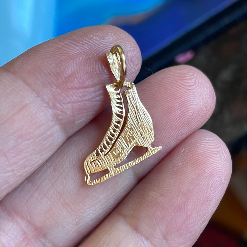 Iceskate Pendant - 14k Gold - Vintage