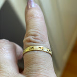 Engraved Star Band - 14k Gold - Vintage