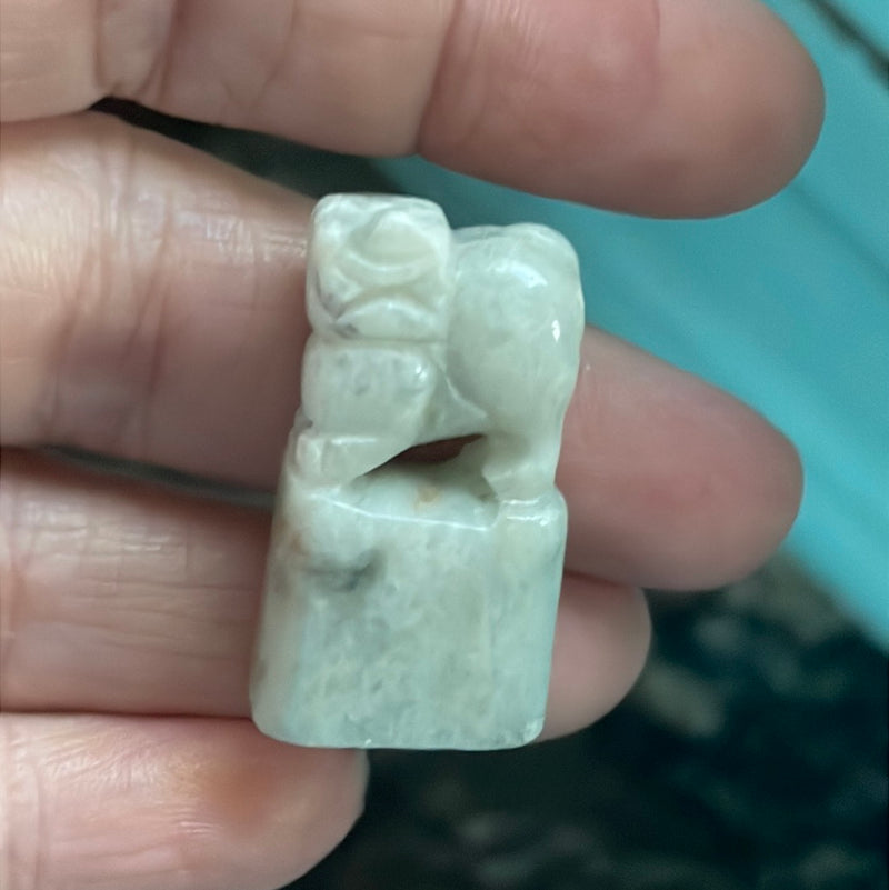 Foo Dog Pendant - Carved Jade - Vintage (price is for 1)