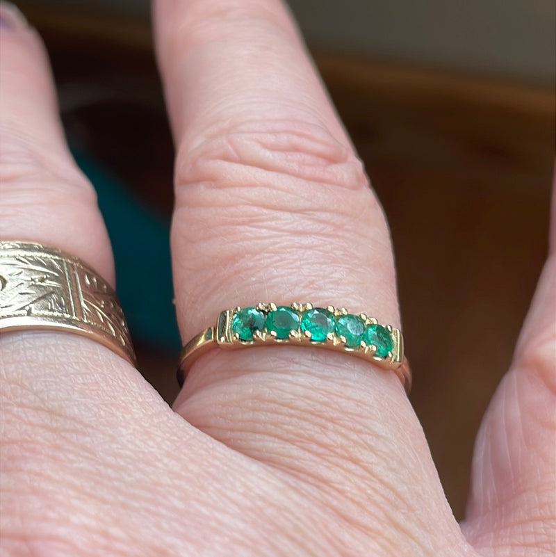 Emerald Band - 10k Gold - Vintage