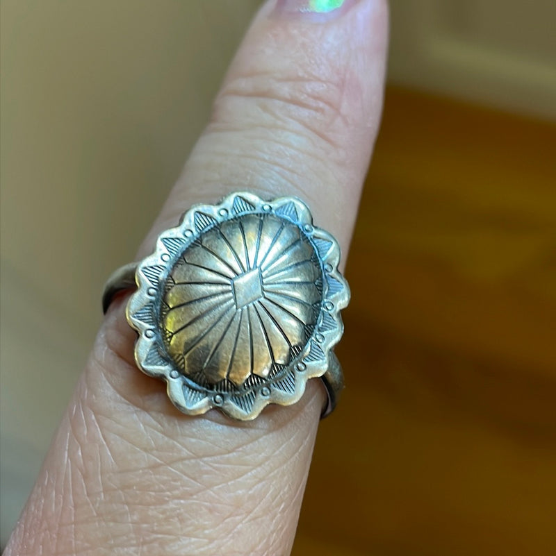 Concho Ring - Sterling Silver - Native American - Vintage