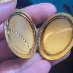 Shield Paste Locket - Gold Filled - Antique