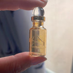 Mini Glass Bottle - Golden Yellow - Vintage